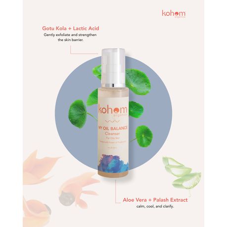 Kohom Organics Postbiotic Oily Skin Balance | Cleanser + Ceramide Cream