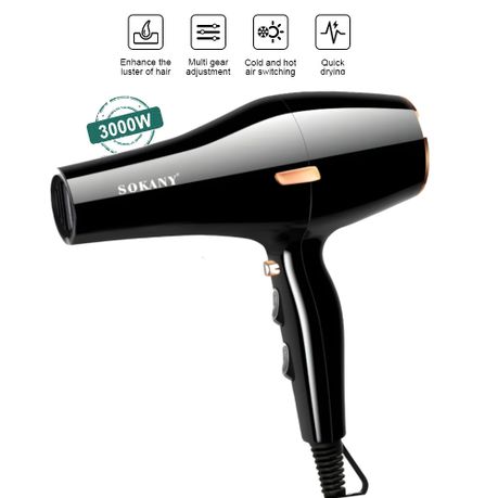 Sokany - Professional 3000W Hair Dryer - With Curling Attachment
