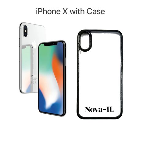 iPhone X 64GB Certified Pre-Owned- Best Quality + NOVA-IL Case - Silver