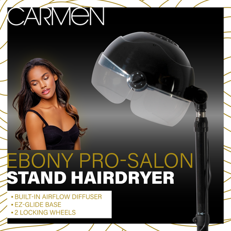 Carmen Ebony 1300W Adustable Height Professional Salon Stand Hair Dryer
