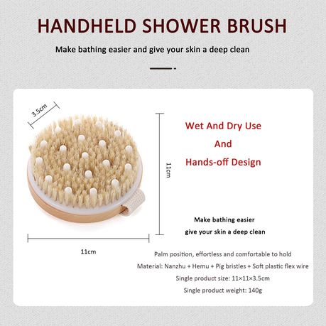 Dry Brushing Body Round Brush Skin Brush for Bath Shower and Exfoliating