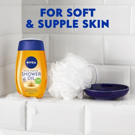 NIVEA Rich Caring Shower Oil Body Wash, 200ml