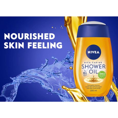 NIVEA Rich Caring Shower Oil Body Wash, 200ml