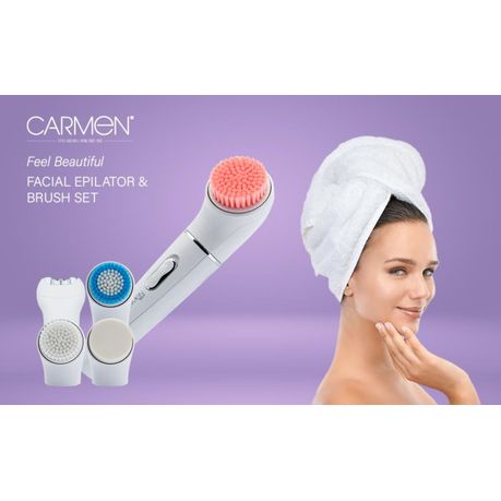Carmen Facial Epilator & Brush Set - Complete Facial Care for Smooth Skin