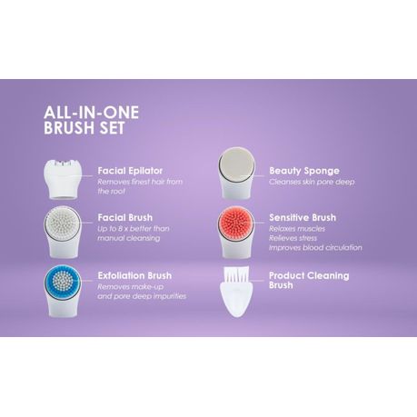 Carmen Facial Epilator & Brush Set - Complete Facial Care for Smooth Skin