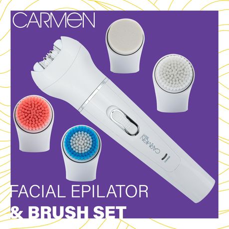 Carmen Facial Epilator & Brush Set - Complete Facial Care for Smooth Skin