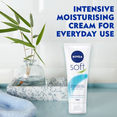 NIVEA Soft Moisturising Cream, Body Cream with Jojoba Oil & Vitamin E, 75ml