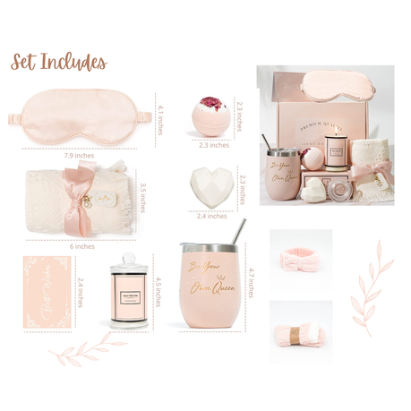 Relaxation Spa Gift Set - 10 Pieces Self Care Package for Women