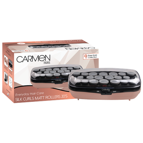 Carmen Silk Curls Hot Rollers 20-Piece Set - Black Velvet Finish