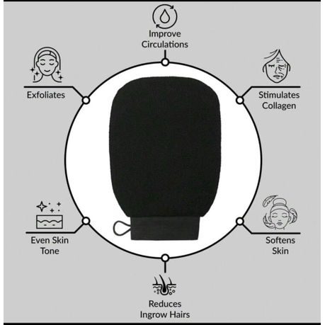 Moroccan Kessa Exfoliating Body Glove - Black