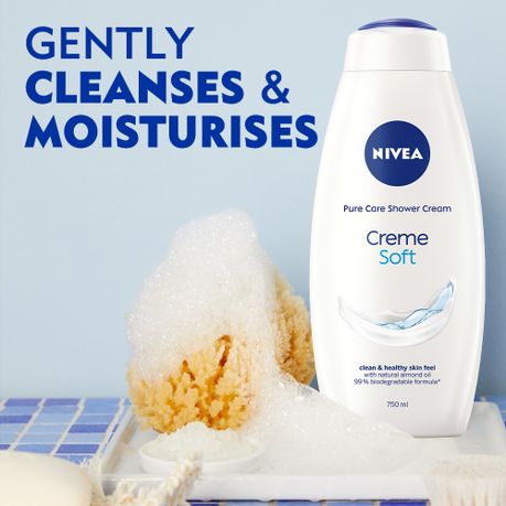 NIVEA Creme Soft Shower Cream Body Wash with Almond Oil, 750ml