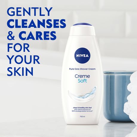 NIVEA Creme Soft Shower Cream Body Wash with Almond Oil, 750ml