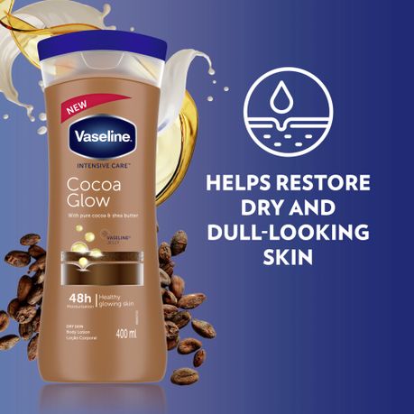 Vaseline Intensive Care Cocoa Glow Moisturizing Body Lotion- Dry Skin 400ml