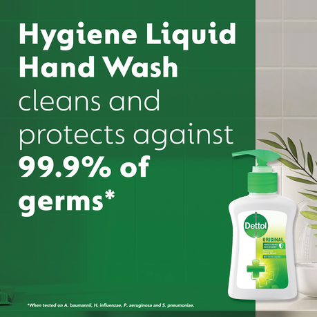 Dettol 200ml, Hygiene Liquid Hand Wash, Pump, Original