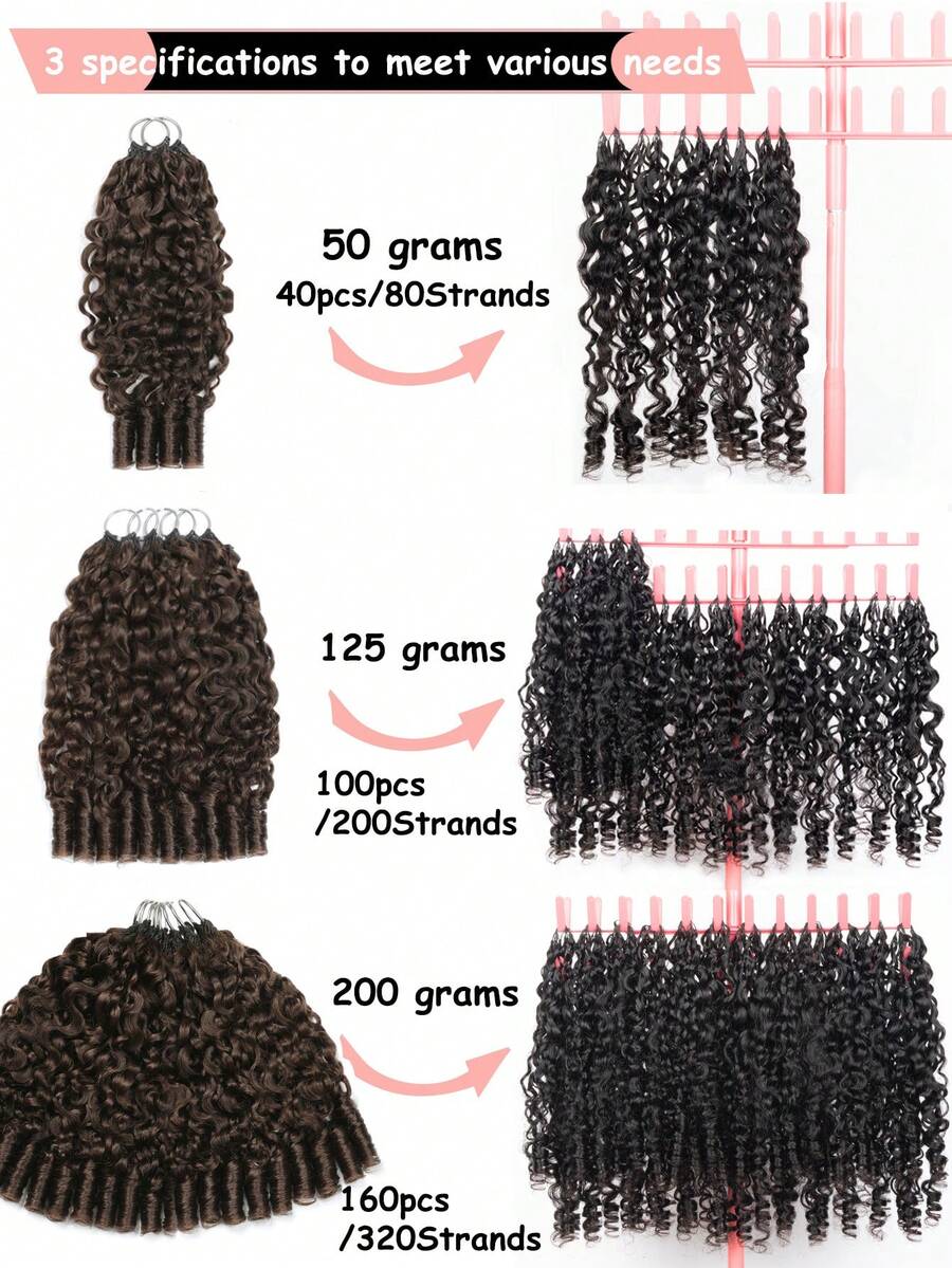 Boho Braids Miracle Knots Hair Human Crochet Hair Burmese Curly 18 Inch 125g Feather Crochet Human Hair For Women Pre-Separated Invisible Wet And Way Crochet Hair Extensions 2#