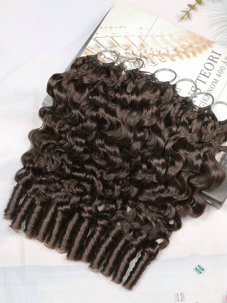 Boho Braids Miracle Knots Hair Human Crochet Hair Burmese Curly 18 Inch 125g Feather Crochet Human Hair For Women Pre-Separated Invisible Wet And Way Crochet Hair Extensions 2#