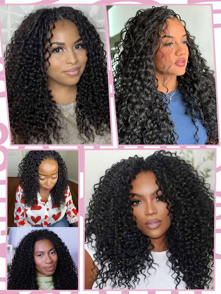 Boho Braids Miracle Knots Hair Human Crochet Hair Water Wave 18 Inch 150g Feather Crochet Human Hair For Women Pre-Separated Invisible Wet And Way Crochet Hair Extensions Natural Black