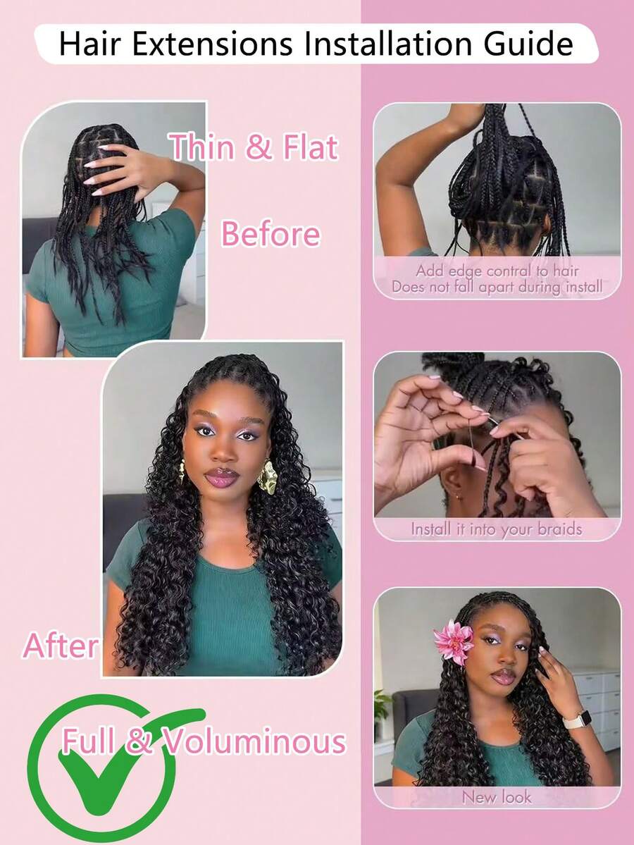 Boho Braids Miracle Knots Hair Human Crochet Hair Water Wave 18 Inch 150g Feather Crochet Human Hair For Women Pre-Separated Invisible Wet And Way Crochet Hair Extensions Natural Black