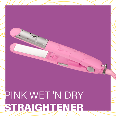 Carmen Ceramic Straightener Wet n Dry- Pink, Salon-Quality Hair at Home