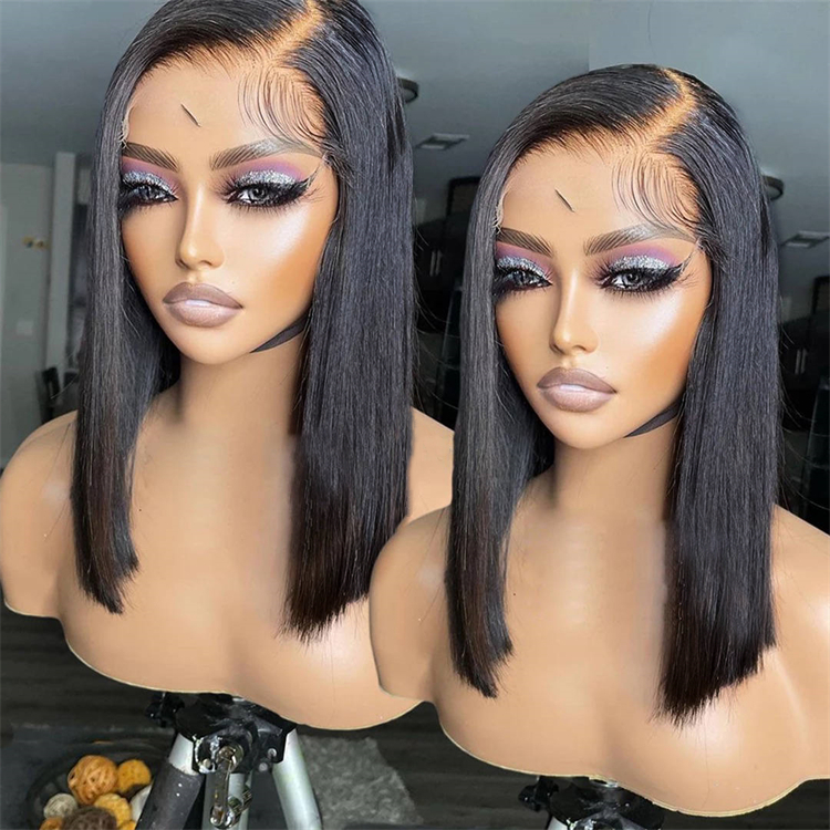 Double Drawn Raw Vietnamese Hair Wig Single Donor Original Human Hair Wig 4x4 5x5 Short Bone Straight Bob Wig Supplier
