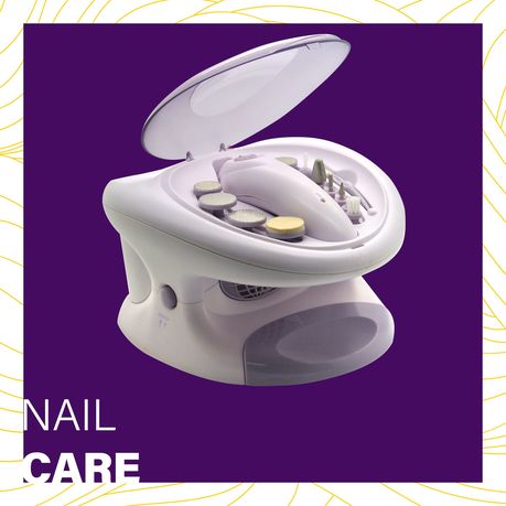 Carmen Hand Spa Centre with 12 Nail Care Attachments - White & Purple