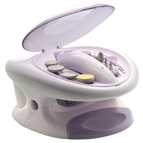 Carmen Hand Spa Centre with 12 Nail Care Attachments - White & Purple