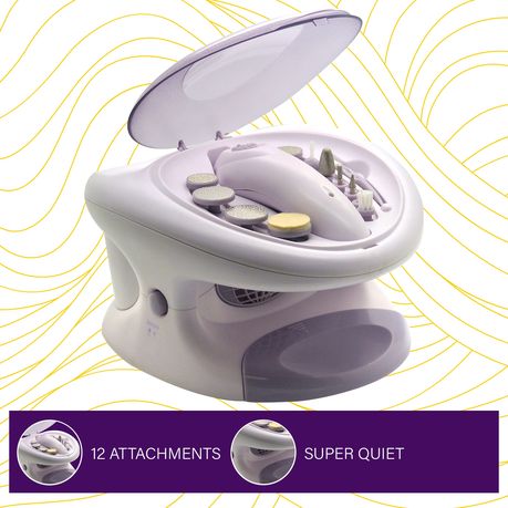 Carmen Hand Spa Centre with 12 Nail Care Attachments - White & Purple