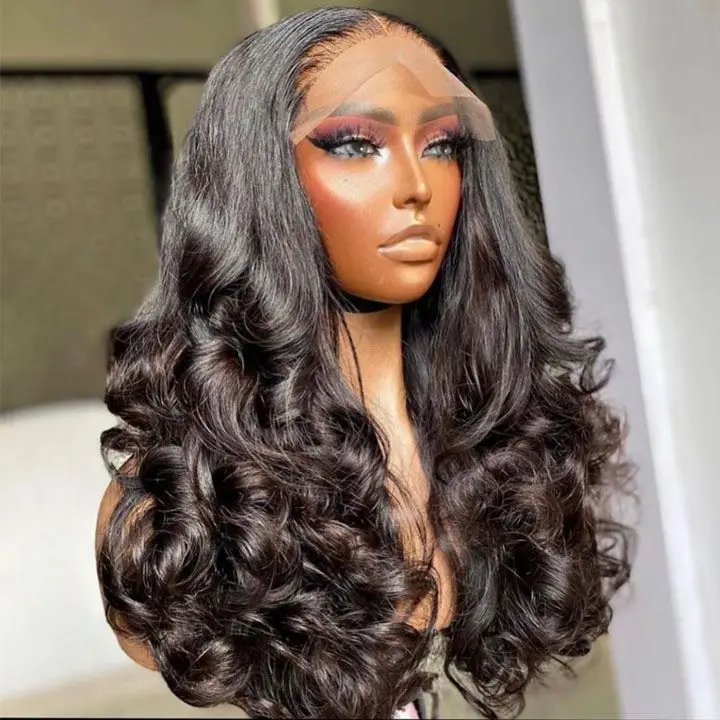 Glueless Wear and Go 250% Density Bouncy Curls Wig 13x6 HD Lace Front Pre Cut Pre Bleached SDD Raw Vietnamese Human Hair Wig