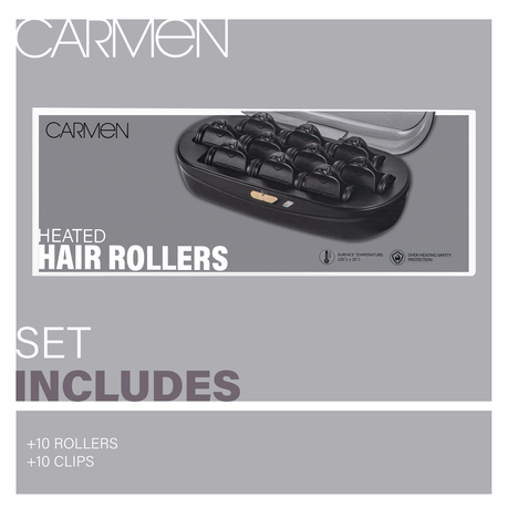 Carmen 20 Peice Heated Hair Rollers Set with Travel Case
