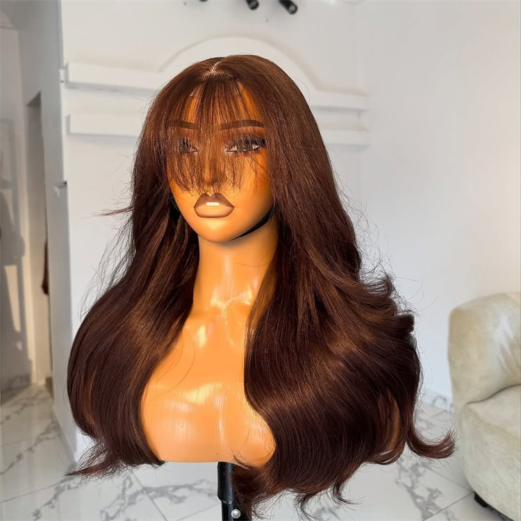 Natural Human Hair Lace Front Wigs Glueless Reddish-brown Brazilian Raw Hair Body Wave Pre Pluck Hd Lace Frontal Wigs for Women