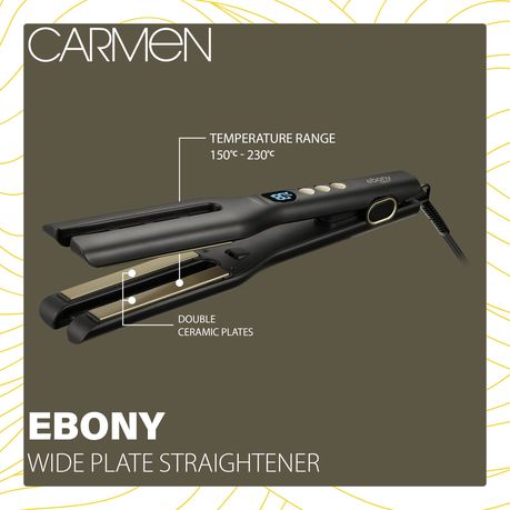 Carmen Ebony Wide Plate Hair Straightener