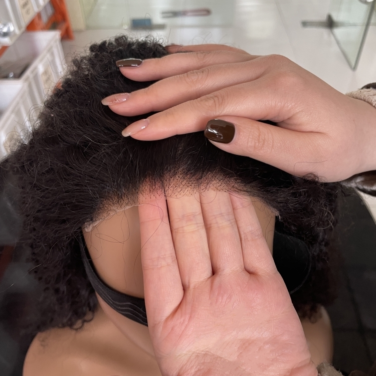 Wear & Go Short Glueless Remy Cambodian Human Hair 3D Cap Bob 5X5 HD Lace Closure Side Part Bangs for Cut 1 Piece 180% Density