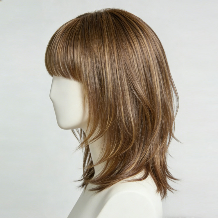 Wear & Go Layer Cut Short Bob Remy Hair Glueless Wigs 3D Cap Transparent HD Lace Closure Middle Part Wig Bangs 12 Inches