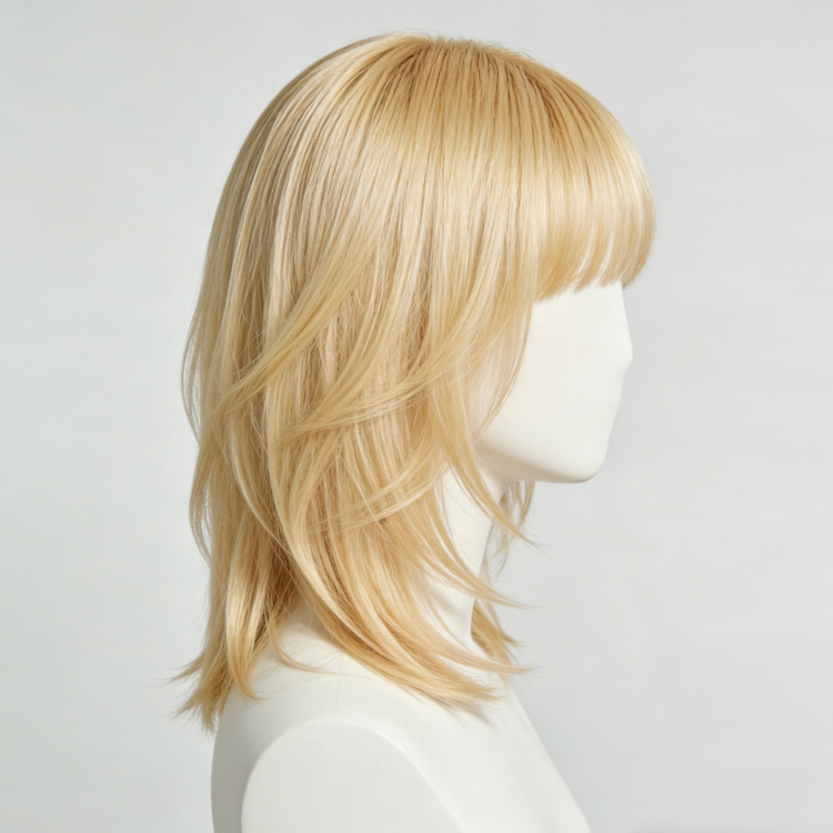 Wear & Go Layer Cut Short Bob Remy Hair Glueless Wigs 3D Cap Transparent HD Lace Closure Middle Part Wig Bangs 12 Inches