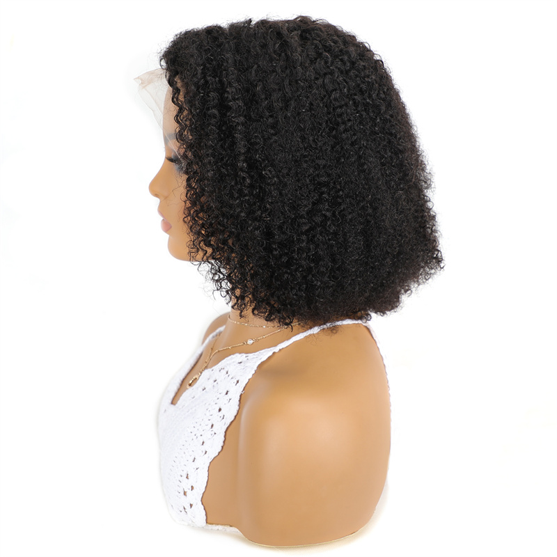 Wholesale Transparent for Lace Front Human Hair Wig Short Bob Kinky Curly for Black Women Small Cap Size