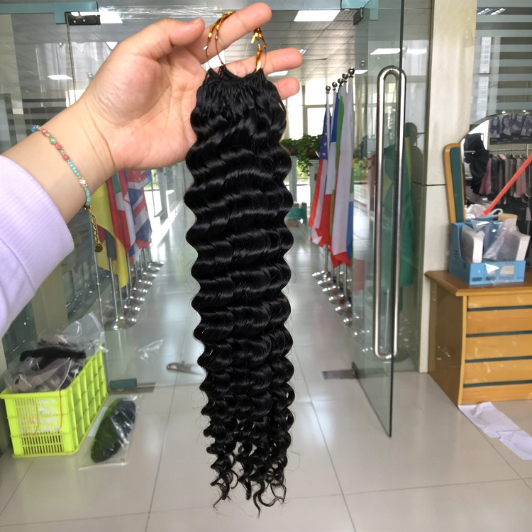 Crochet Human Hair Burmese Curly Bulk Hair Extensions for Braiding Water Wave Feather Human Hair Extension Wholesales Supply