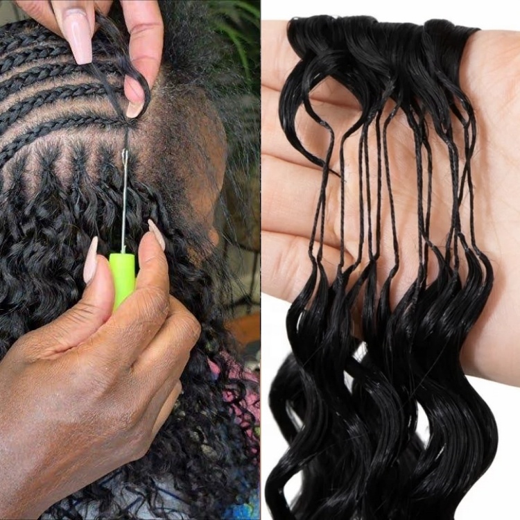 Crochet Human Hair Burmese Curly Bulk Hair Extensions for Braiding Water Wave Feather Human Hair Extension Wholesales Supply