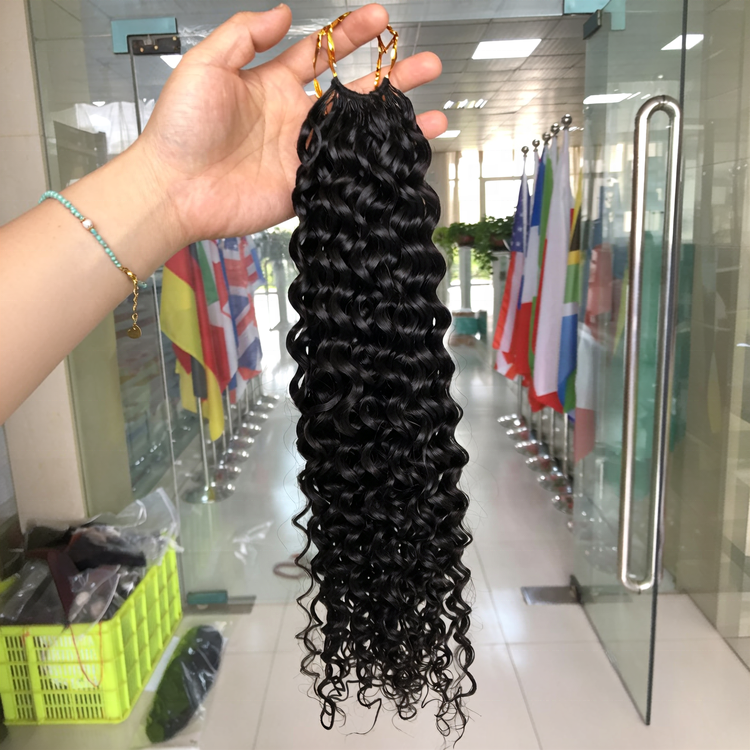 Crochet Human Hair Burmese Curly Bulk Hair Extensions for Braiding Water Wave Feather Human Hair Extension Wholesales Supply