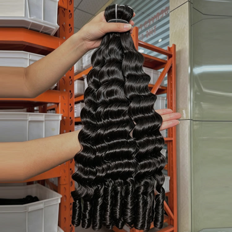 Burmese Curly Funmi Loose Deep Wave Human Hair Bundles 100% Unprocessed Raw Human Hair Extensions Top Quality Hair Weave