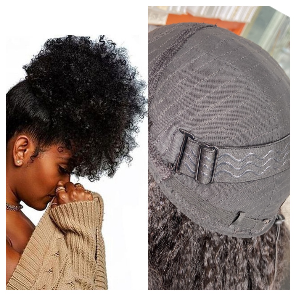 3 in 1 Half Wig Burmese Curly Remy Hair Lace Front Wig with Adjustable Drawstring Glueless Wear & Go Invisible Strap