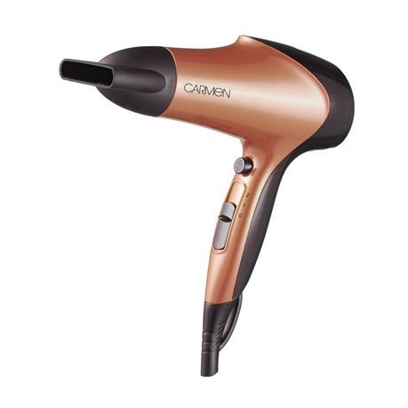 Carmen 1934 Studio Hair Dryer 1600W - Rose Gold, Lightweight with Nozzle