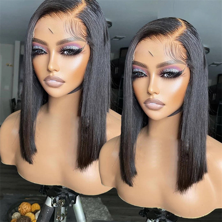 Single Donor Vietnamese Remy Human Hair Bob Wig HD Lace Glueless Natural Color Bone Straight Short Length Women's