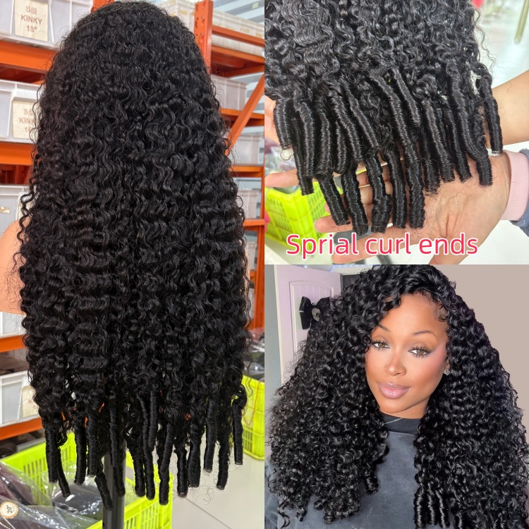 Wholesale Raw Burmese Curly Lace Front Wigs HD Transparent Lace Wig Burmese Spiral Curly 13x4/13x6 Lace Wigs 180% 250% Density