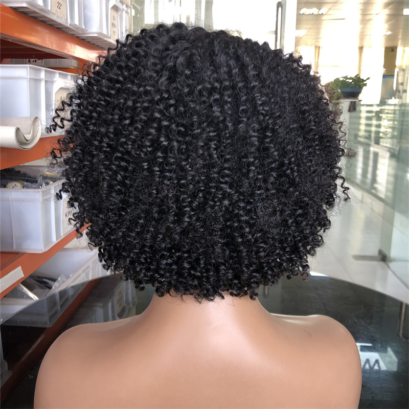 Cheap Short Bob Wigs 5x5 Human Hair Kinky Curly Lace Front Wig Transparent Glueless HD Lace Small Black Women