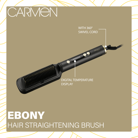 Carmen Ebony Ceramic Hair Straightening Brush