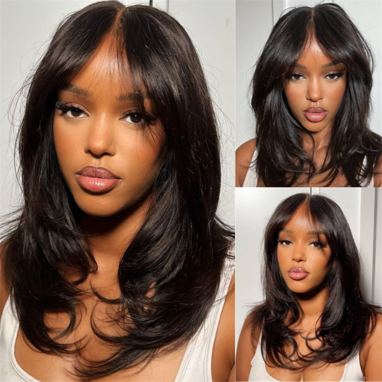 Layer 5x5 Glueless 100% Human Virgin Hair Remy Light Brown Vietnamese Lace Front Wig Pre Cut for Lace Long