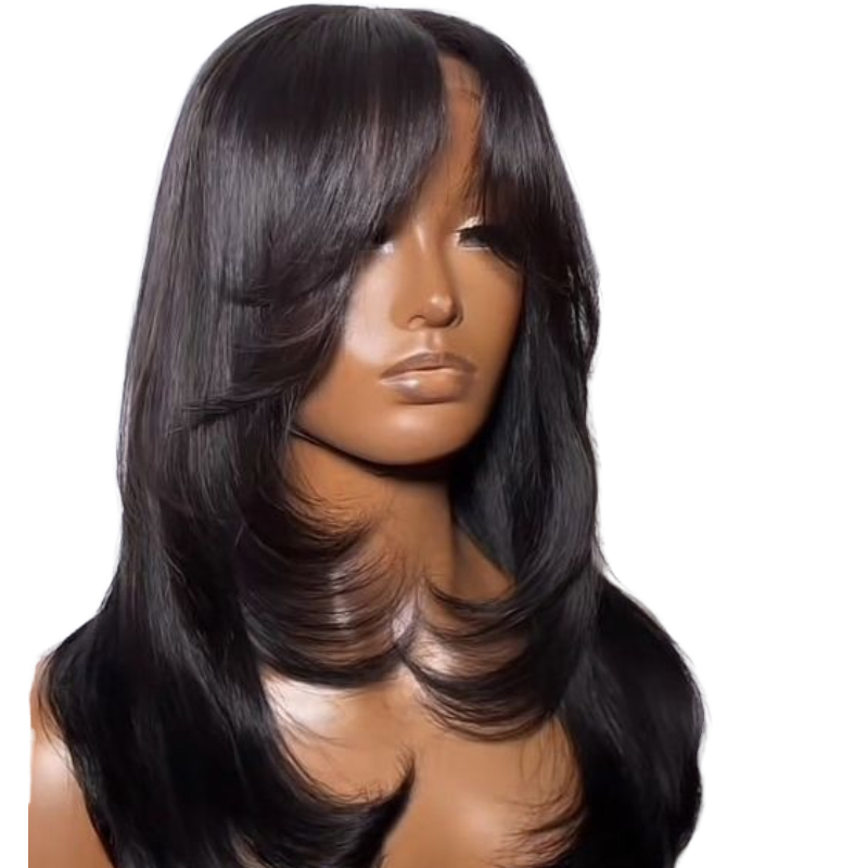 Layer 5x5 Glueless 100% Human Virgin Hair Remy Light Brown Vietnamese Lace Front Wig Pre Cut for Lace Long