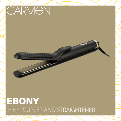 Carmen Ebony 2-in-1 Hair Straightener & Curler