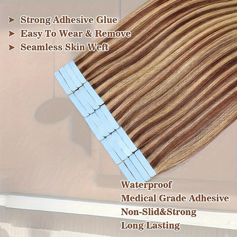#4/27 Vietnamese Hair Tape-In Remy Hair Extensions Machine Double Weft Full Ends Human Hair