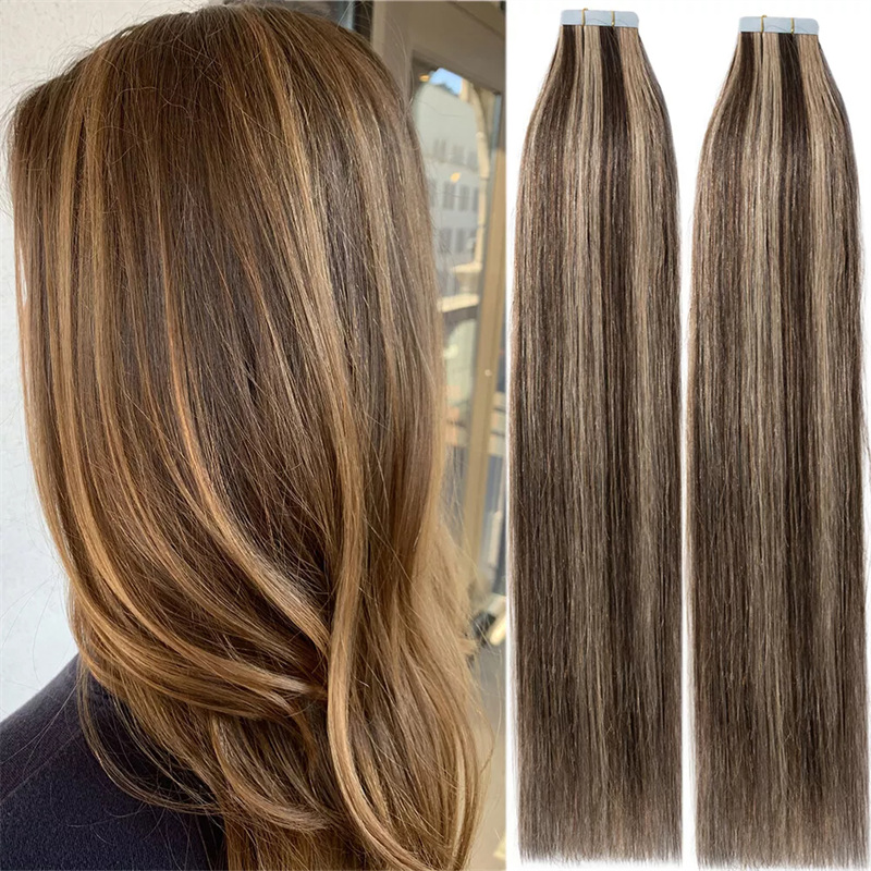 #4/27 Vietnamese Hair Tape-In Remy Hair Extensions Machine Double Weft Full Ends Human Hair
